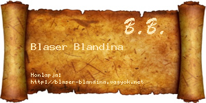 Blaser Blandina névjegykártya